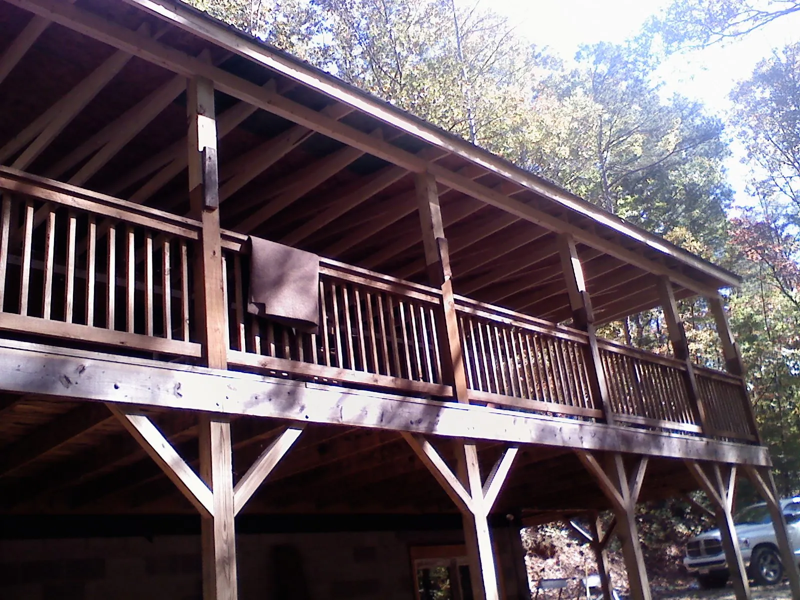 Timber framing under a new elevated porch and deck — Roof Leak Repair in Mount Olivet by Roofing Brothers